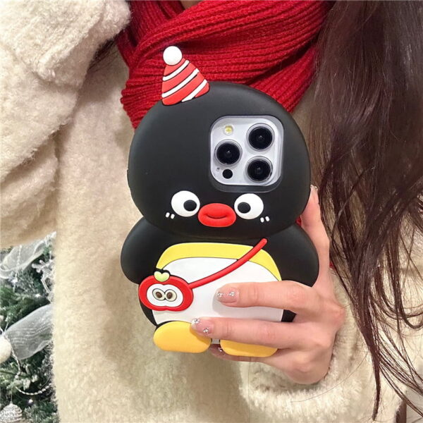 3D Cartoon Penguin Silicone Phone Case for Apple iPhone Model
