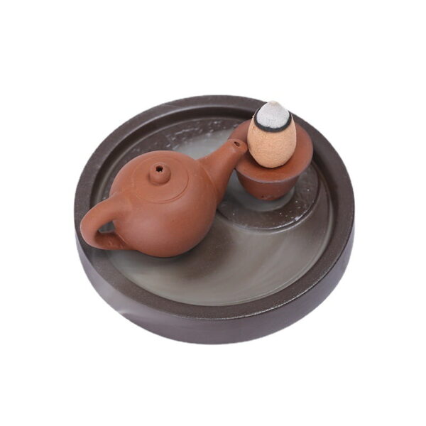 Teapot Teacup Ceramic Incense Stick Holder Backflow Incense Cone Burner