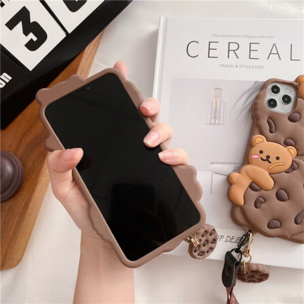 Coffee Biscuit Bear Silicone Phone Cover for Apple iPhone Model