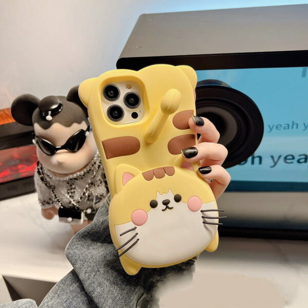 3D Cute Cat Silicone Phone Cover for Apple iPhone Model