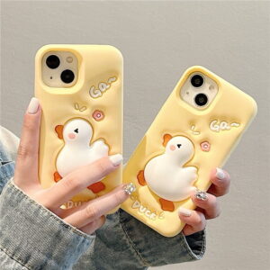 Cute Cartoon Duck Silicone Mobile Phone Cover for Apple iPhone Models