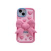 Pink Love Bowknot Silicone Phone Shell for Apple iPhone Models