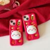 Lucky Cat Silicone Phone Case for Apple iPhone Models