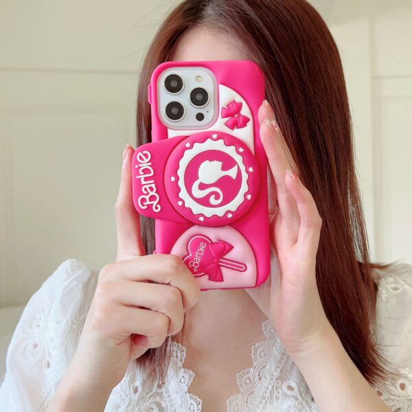 3D Barbie Stand Silicone Phone Case for Apple iPhone Model