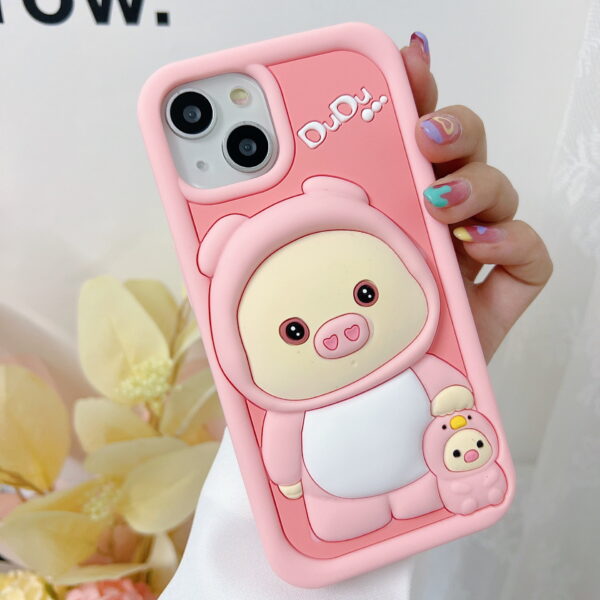 O1CN01wrF2ha1XhRHSAx7vY_!!2212861662955-0-cib 3D Pink Pigs Silicone Phone Case for Apple iPhone Model