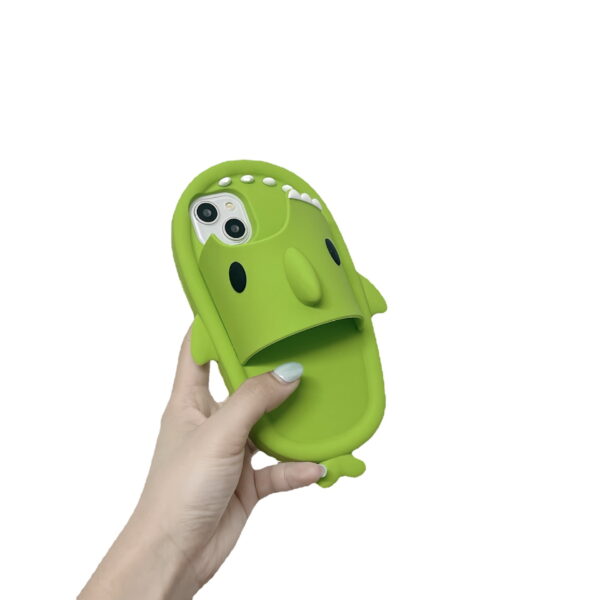 Green Shark Slipper Silicone Phone Case for Apple iPhone Models