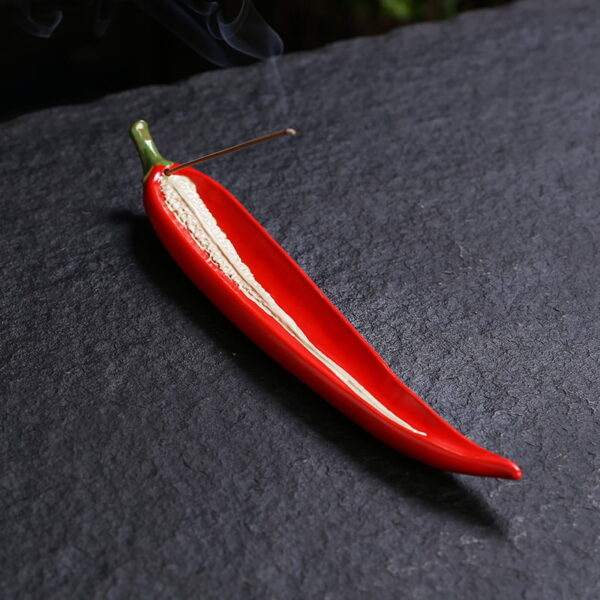 Pepper With Pepper Seeds Ceramic Incense Stick Holder