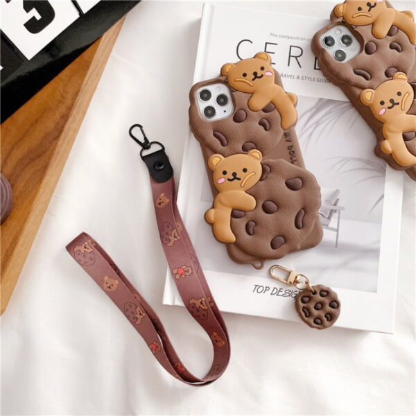Coffee Biscuit Bear Silicone Phone Cover for Apple iPhone Model