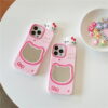 Pink Hello Kitty with Mirror Silicone Phone Cover for Apple iPhone Models