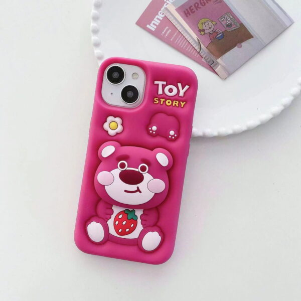 Rose Strawberry Bear Silicone Phone Cover for Apple iPhone Models