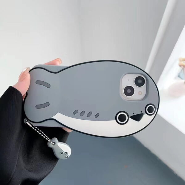 Cute Gray Seal Silicone Phone Case for Apple iPhone Model