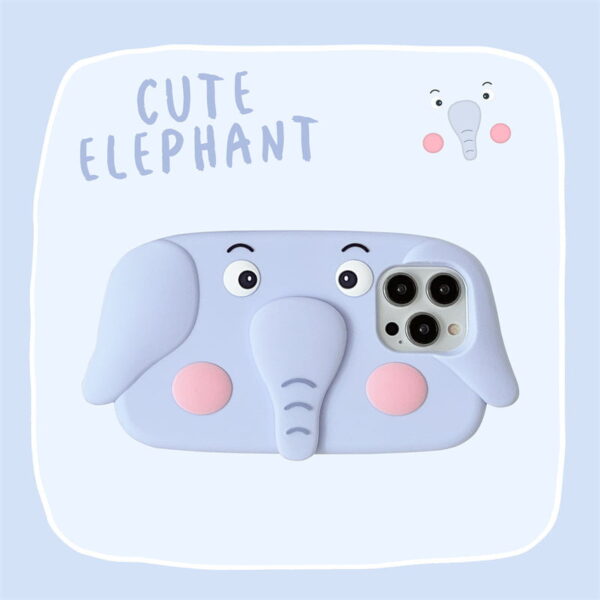 O1CN01z7YvIC2FZxt5ukdMB_!!1610178895-0-cib Blue Elephant 3D Stand Phone Case With Card Slot for Apple iPhone Models