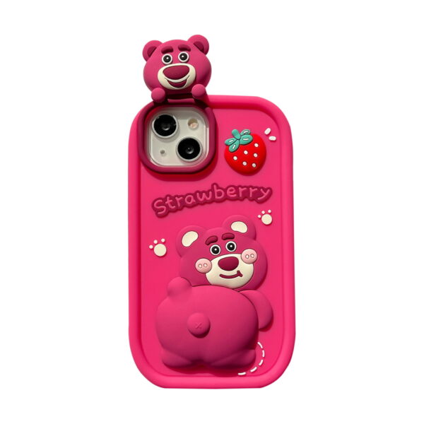 O1CN01zJV6GL1jt8hVTlpmS_!!2214609204605-0-cib Buttocks Raised Strawberry Bear Silicone Phone Shell for Apple iPhone Model