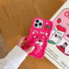 Pinchable Butt Strawberry Bear Silicone Phone Cover for Apple iPhone Model