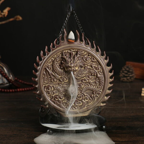 Dragon Lucky Cloud Ceramic Smoke Reverse Flow Incense Burner