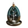 Oval Egg Blue Ceramic Backflow Waterfall Incense Burner - Image 5
