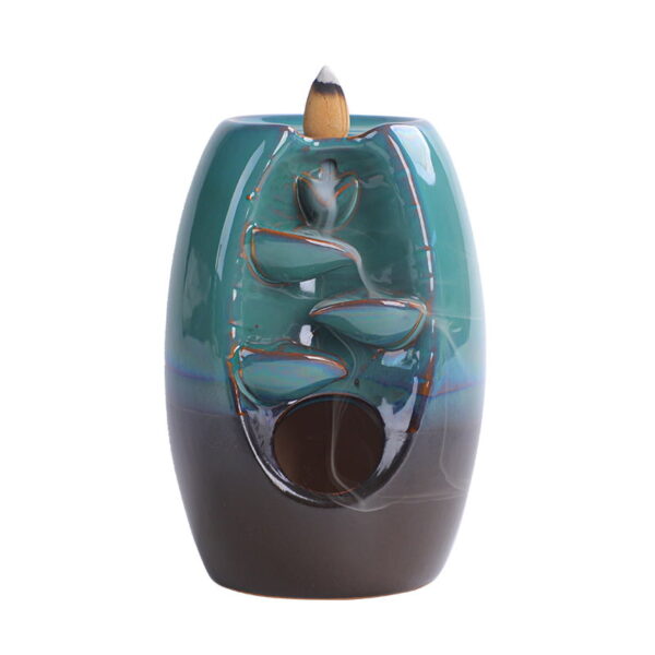Oval Barrel Ceramic Waterfall Backflow Incense Burner