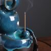 Blue Ceramic Tea Cup Clay Pot Backflow Incense Burner - Image 3