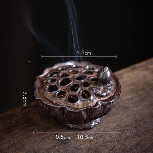 Vintage Retro Ceramics Lotus Pod Incense Burner