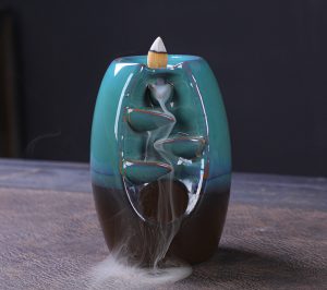 Oval Barrel Ceramic Waterfall Backflow Incense Burner