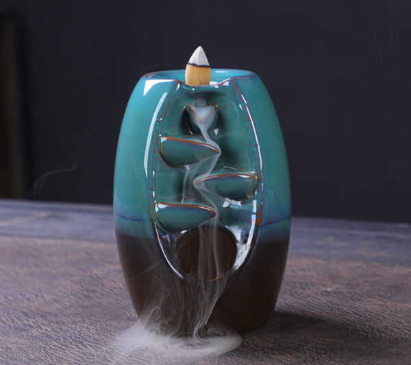 Oval Barrel Ceramic Waterfall Backflow Incense Burner