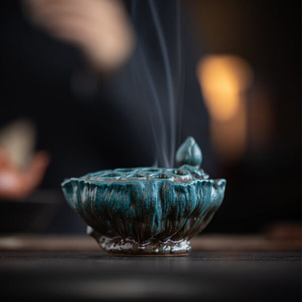 Vintage Retro Ceramics Lotus Pod Incense Burner