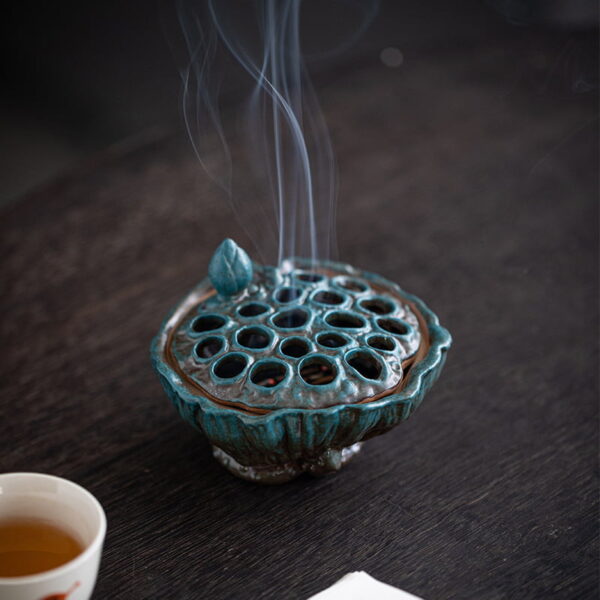 Vintage Retro Ceramics Lotus Pod Incense Burner