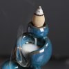 Blue Ceramic Tea Cup Clay Pot Backflow Incense Burner - Image 2