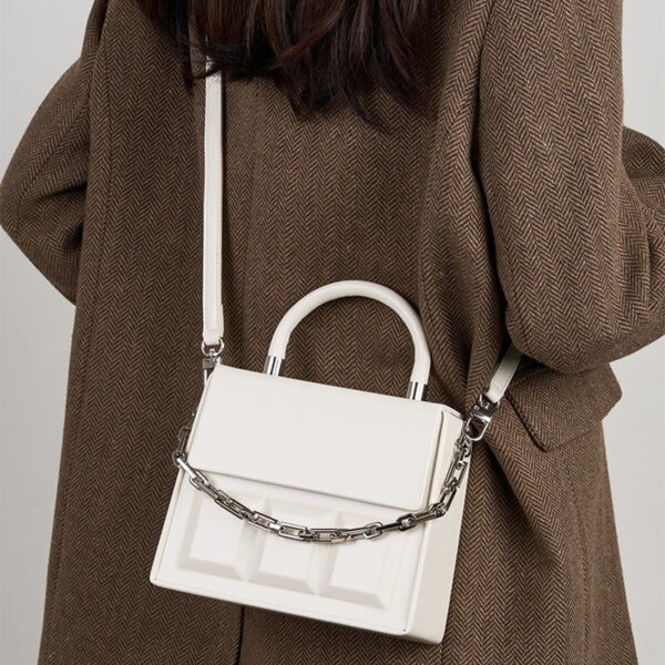 Genuine Cowhide Square Handbag Crossbody Bag