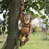 Monkey Swing Garden Ornament Resin Craft Decoration