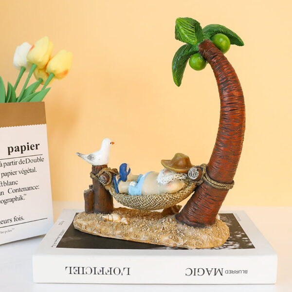 Coconut Tree Vacation Resin Garden Ornament  Craft Decoration