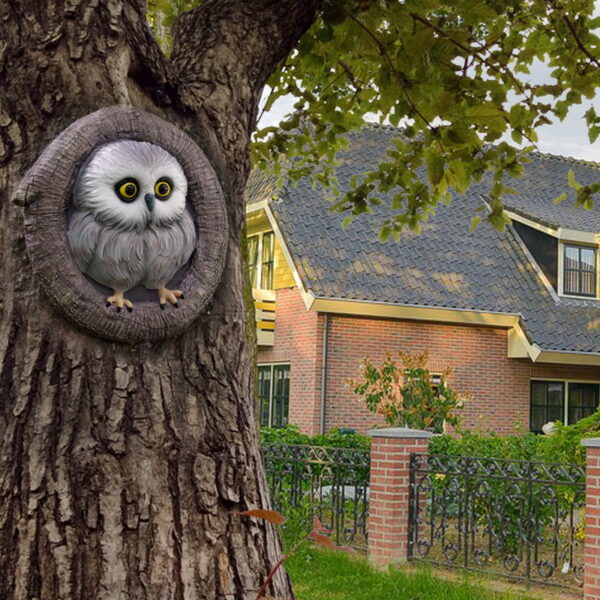 Simulated Owl Tree Resin Ornament Decoration