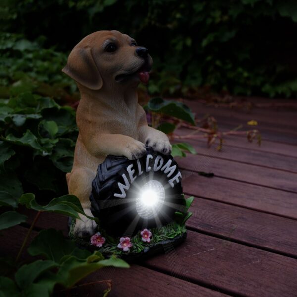 O1CN01I8UTbw2LwlB66yYs2_!!2209052619757-0-cib Puppy Solar Light Decoration Courtyard Garden Dog Resin Ornament