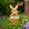 Rabbit Basket Solar-powered Garden Courtyard Resin Craft