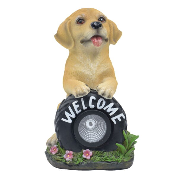 O1CN01KJ9A1K2LwlBCmYxk5_!!2209052619757-0-cib Puppy Solar Light Decoration Courtyard Garden Dog Resin Ornament