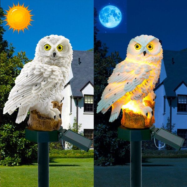 Cute Owl Solar Lamp Waterproof LED Garden Lawn Light