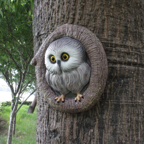 Simulated Owl Tree Resin Ornament Decoration
