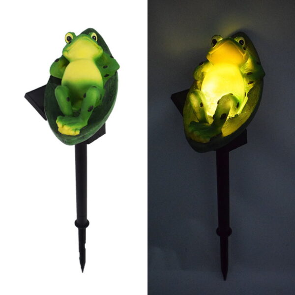 Cute Green Frog Leaf Outdoor Solar LED Light