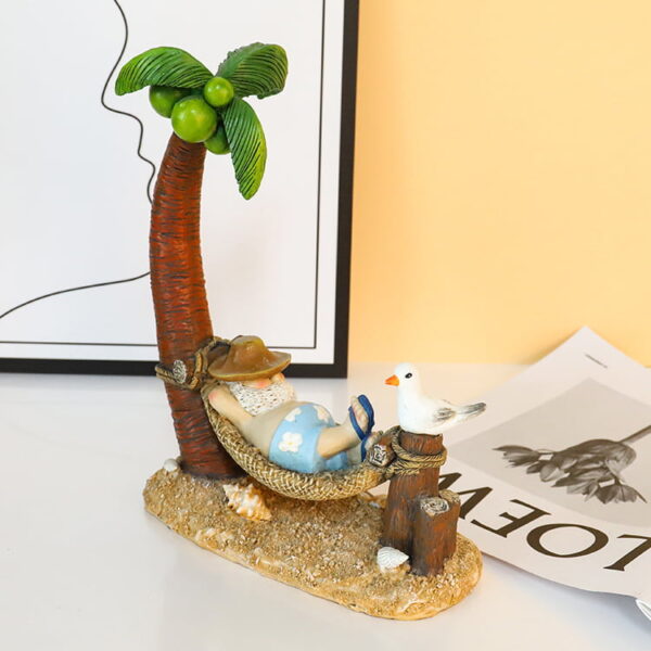 Coconut Tree Vacation Resin Garden Ornament  Craft Decoration