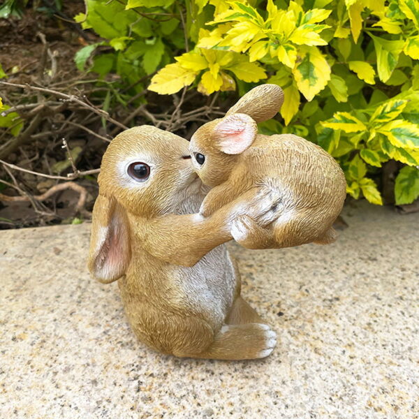 Parent-child Rabbit Decoration Resin Garden Courtyard Ornament