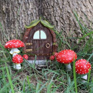 Mushrooms House Glow Courtyard Garden Tree Resin Decoration