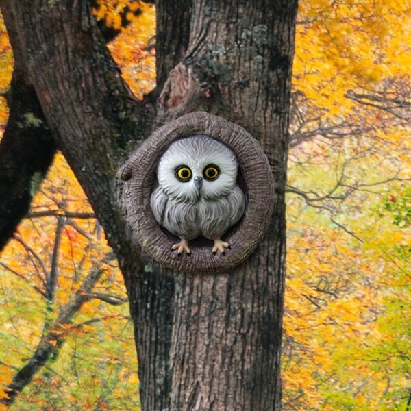 Simulated Owl Tree Resin Ornament Decoration