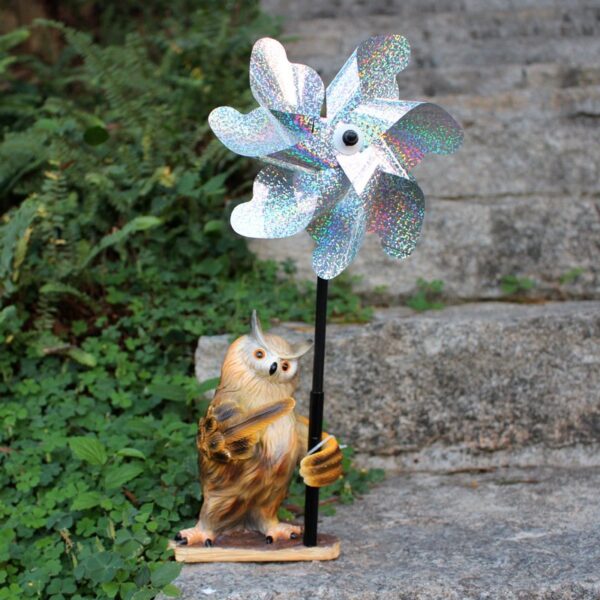 Owl Resin Ornament Garden Windmill Decoration