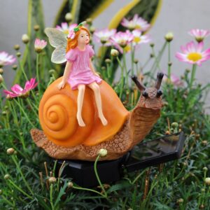 Simulation Flower Fairy Snail Waterproof LED Solar Light