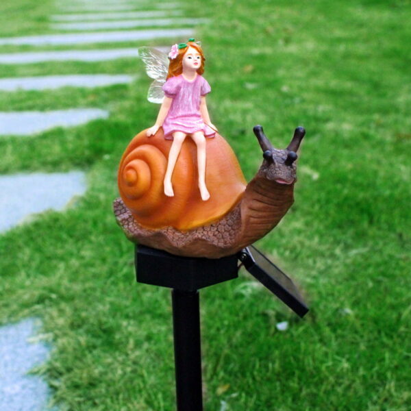 Simulation Flower Fairy Snail Waterproof LED Solar Light