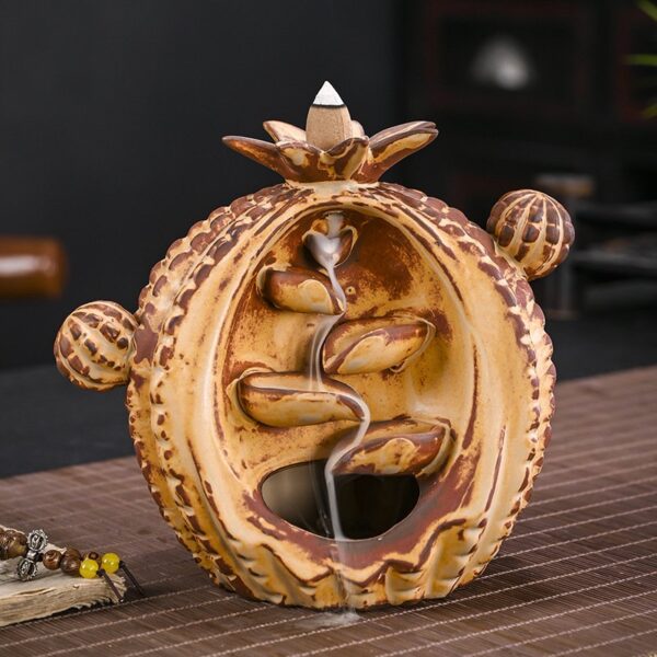 Cactus Shape Ceramic Waterfall Backflow Incense Burner