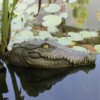 Simulated Crocodile Pool Pond Floating Resin Ornament
