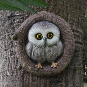 Simulated Owl Tree Resin Ornament Decoration