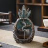 Pineapple With Leaves Ceramic Backflow Incense Burner Ornament Home Decor