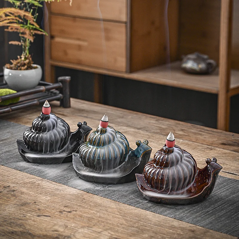 Snail Ceramic Backflow Incense Burner